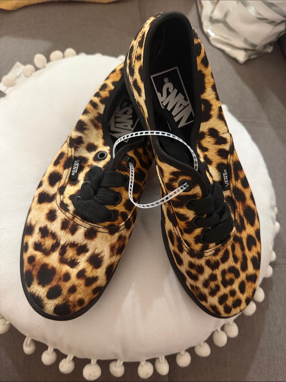 Vans Women's Leopard Print Canvas Sneakers - Tan/Black